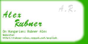 alex rubner business card